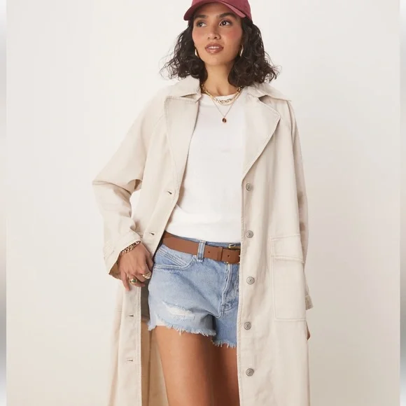 Free People We the Free Perry washed trench coat in oak - Picture 3 of 9